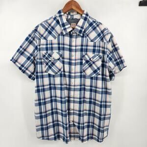 Mossimo Supply Co Men's XXL Short Sleeve Athletic Fit Pearl Snap Short Sleeve